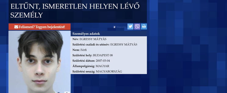 Egressy Mátyás eltűnésének ügyében szakértő mondta ki azt, amire az ország kereste a választ